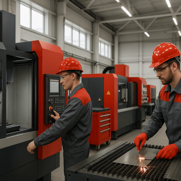 تقنيان في المصنع الصناعي